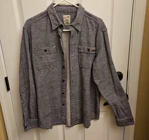 Dickies Blue and White Striped Shirt Jacket